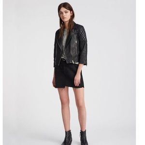 All Saints Quilted Cargo Leather Jacket
